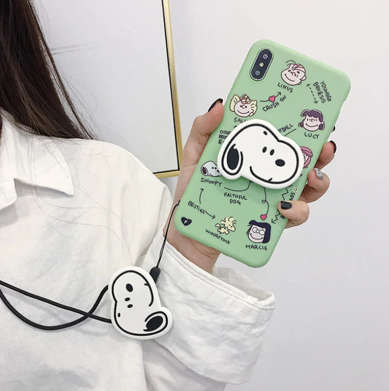 📱 Cute Snoopy Phone Case | 3D Stand & Full Protection 💖