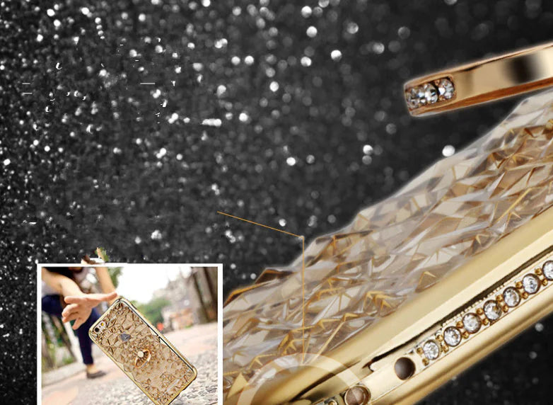 📱 Rhinestone Ring Phone Case | Elegant Durian Flower Design & 360° Grip ✨