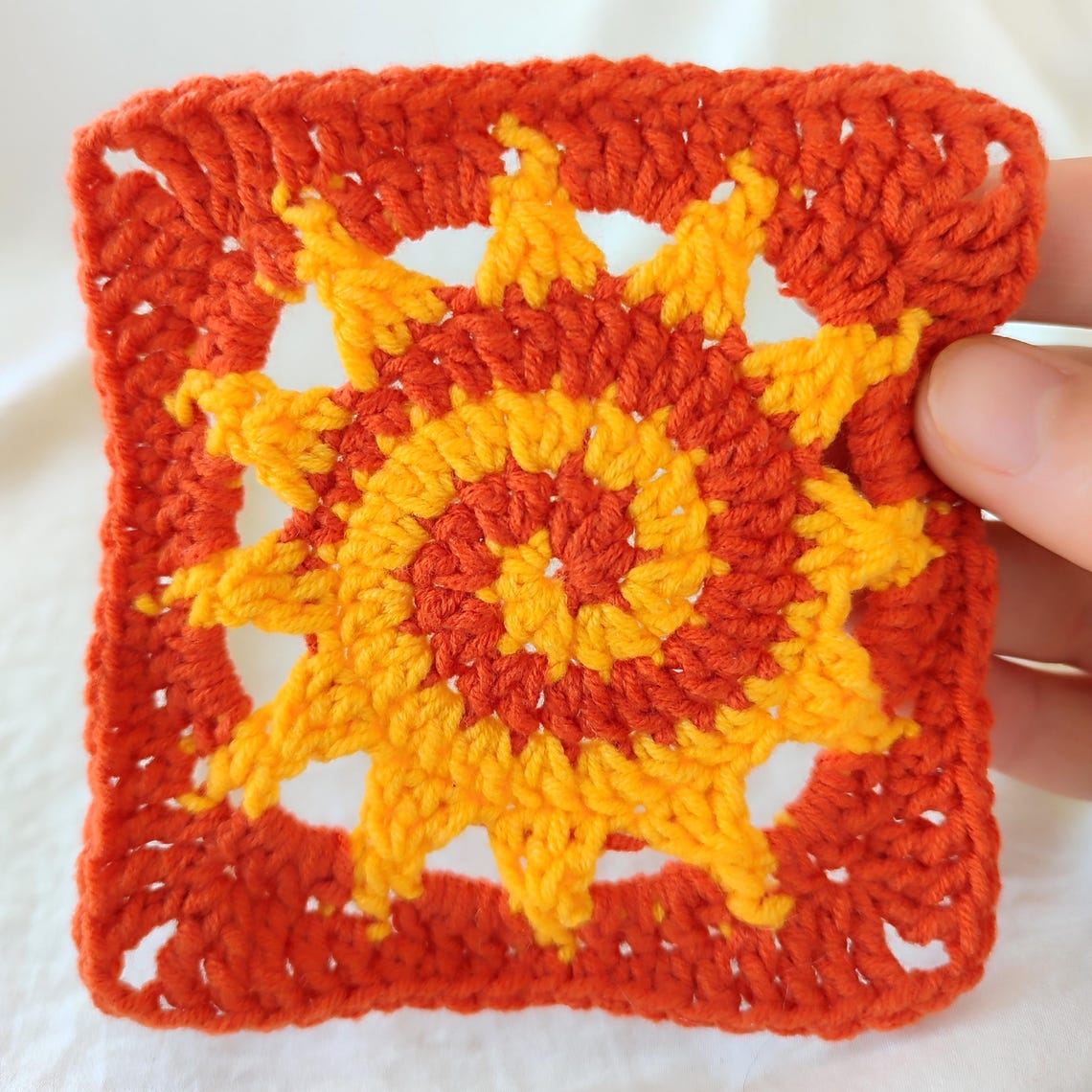 Spiral Sun Granny Square Coaster