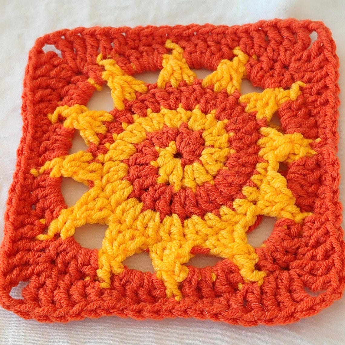 Spiral Sun Granny Square Coaster