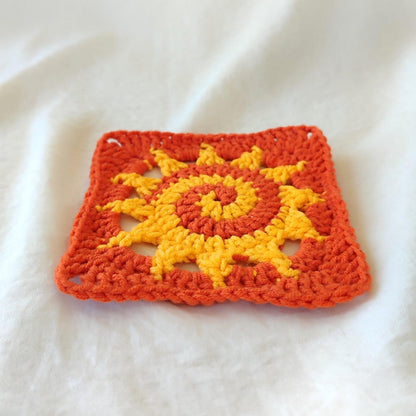 Spiral Sun Granny Square Coaster