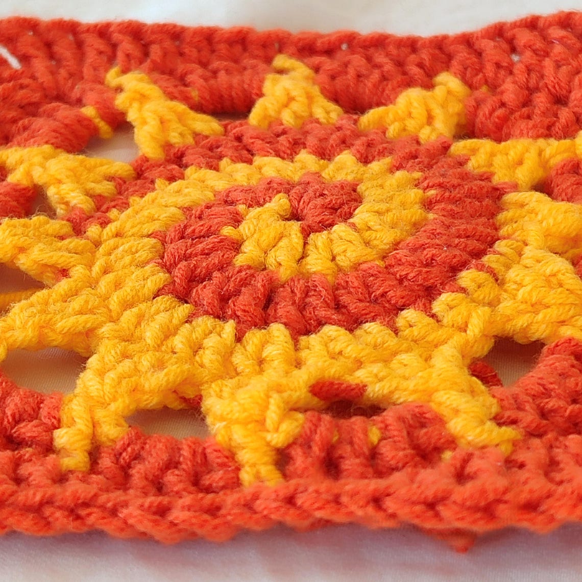 Spiral Sun Granny Square Coaster