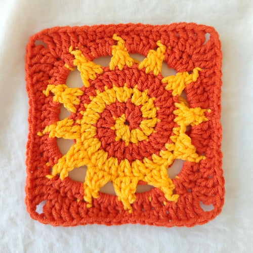 Spiral Sun Granny Square Coaster