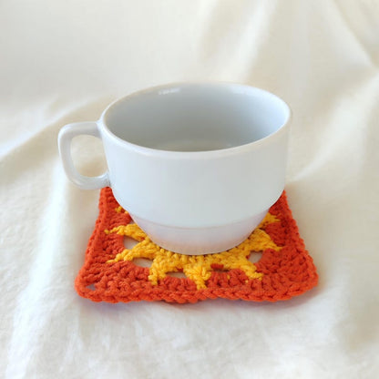 Spiral Sun Granny Square Coaster