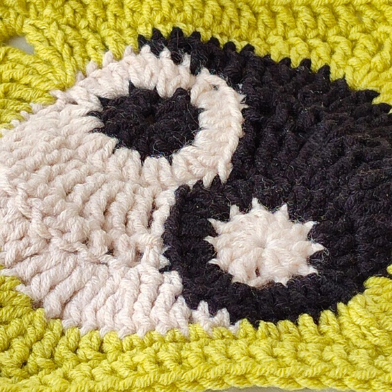 Handmade Yin Yang Crochet Coaster Set