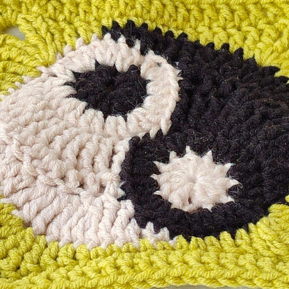 Handmade Yin Yang Crochet Coaster Set