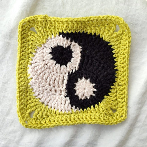 Handmade Yin Yang Crochet Coaster Set
